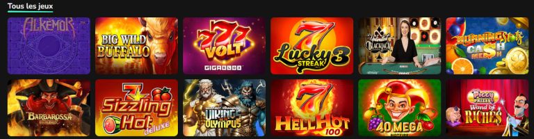 TikTak Bet Casino jeux